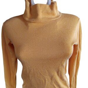 Vintage Women's XS T-shirt Single Stitch Mock Turtleneck 1960's Sterntex Paint